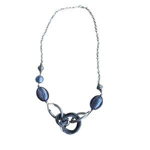 Premier Designs Chunky Silver and Purple Bead Necklace, New without Tags